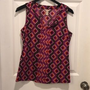Dress sleeveless colorful silky top